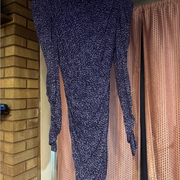 Isabel Marant Black and Blue Long Sleeve Dress - Picture 1 of 3